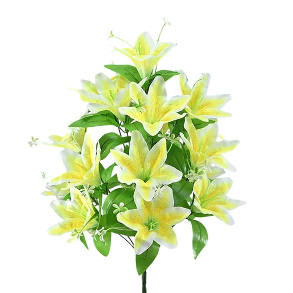 Artificial Tiger Lily Flower Bouquet 19.6" Easter Fake Lilies Flowers Bouquets for Spring Home, Wedding, Party, Office Decor