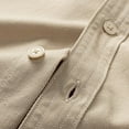 thumbnail image 5 of Men's Casual Button Down Shirts Long Sleeve Solid Color Loose Fit Turn Down Collar Blouse, 5 of 7