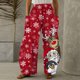 thumbnail image 2 of Pantalones sueltos casuales vintage con estampado navideño para mujer Pantalones de pierna ancha casuales Pantalones Fridja  hfkajh100251, 2 of 5
