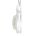 thumbnail image 2 of Angara Natural Opal Necklace - Vintage Style 1.45 ct Opal Pendant Necklace with Diamond Halo in 14K White Gold for Women (Size-10x8mm) - October Birthstone Jewelry | 14K White Gold Necklace, 2 of 10