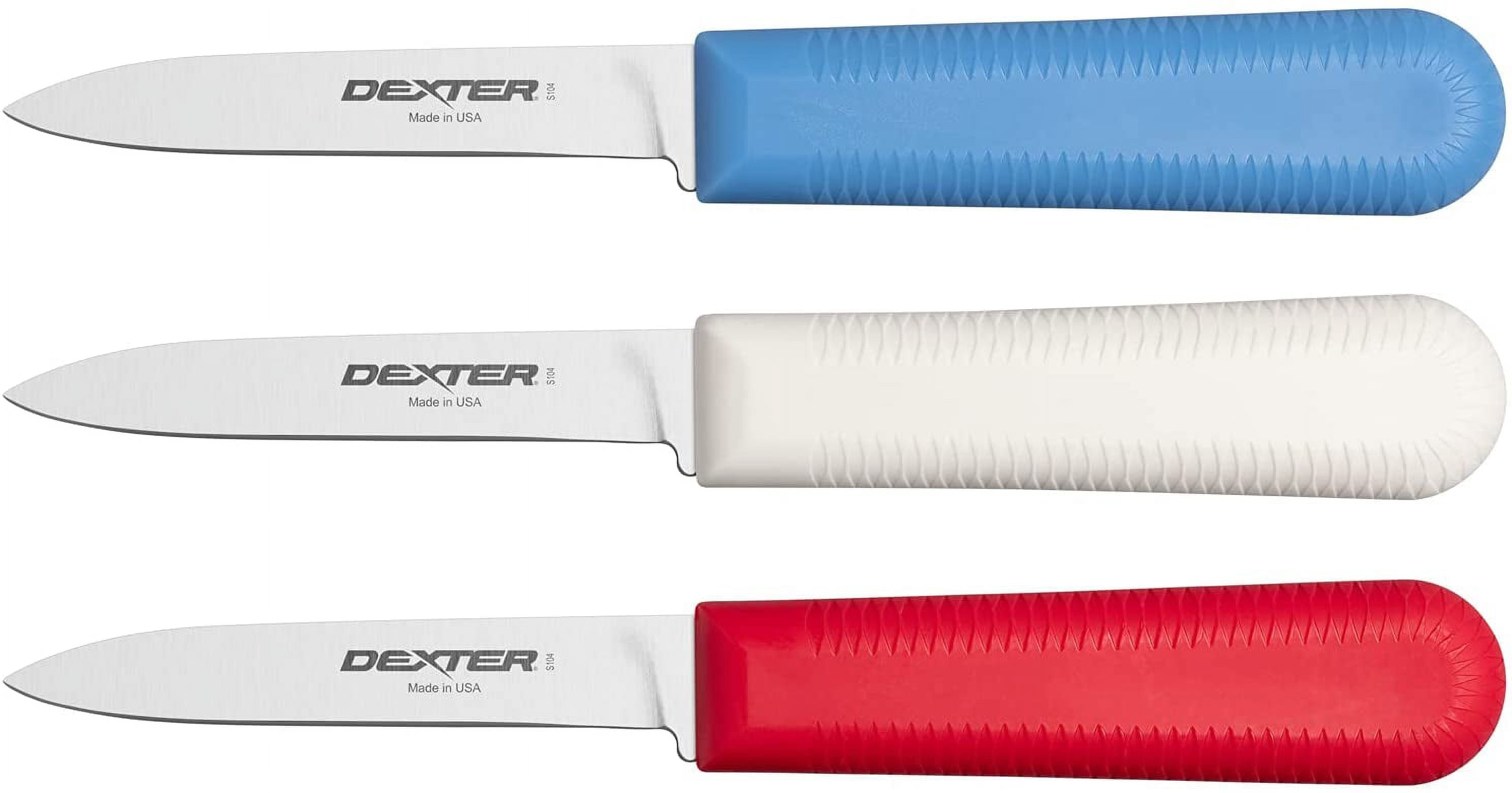 Sani-Safe 3-Pack S104 Paring Knives, High-Carbon Steel, Polypropylene, 3 1/4"