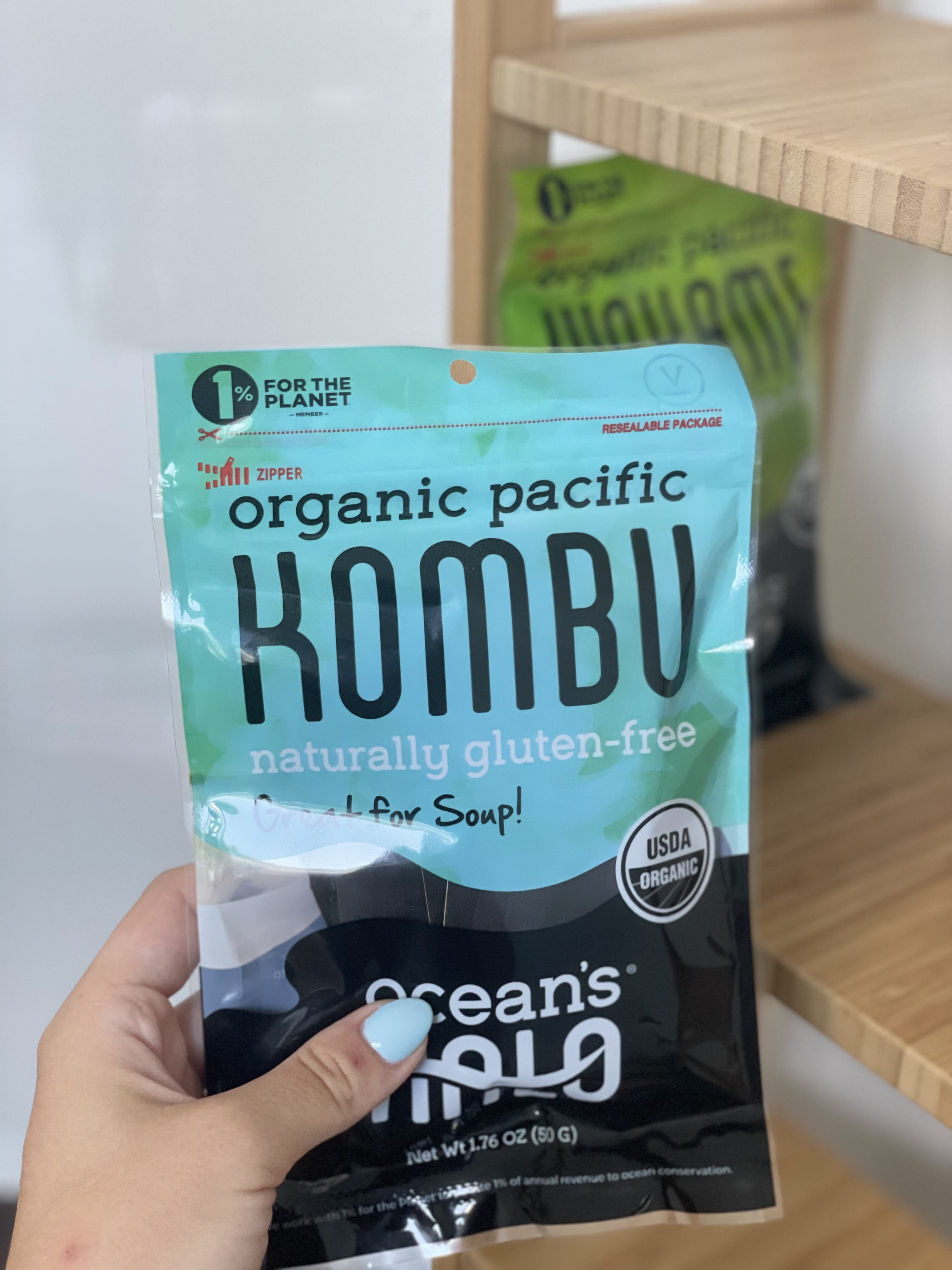 Ocean's Halo Organic Pacific Kombu Seaweed, Great for Miso Soup, Shelf-Stable Dried, 1.76 Ounces