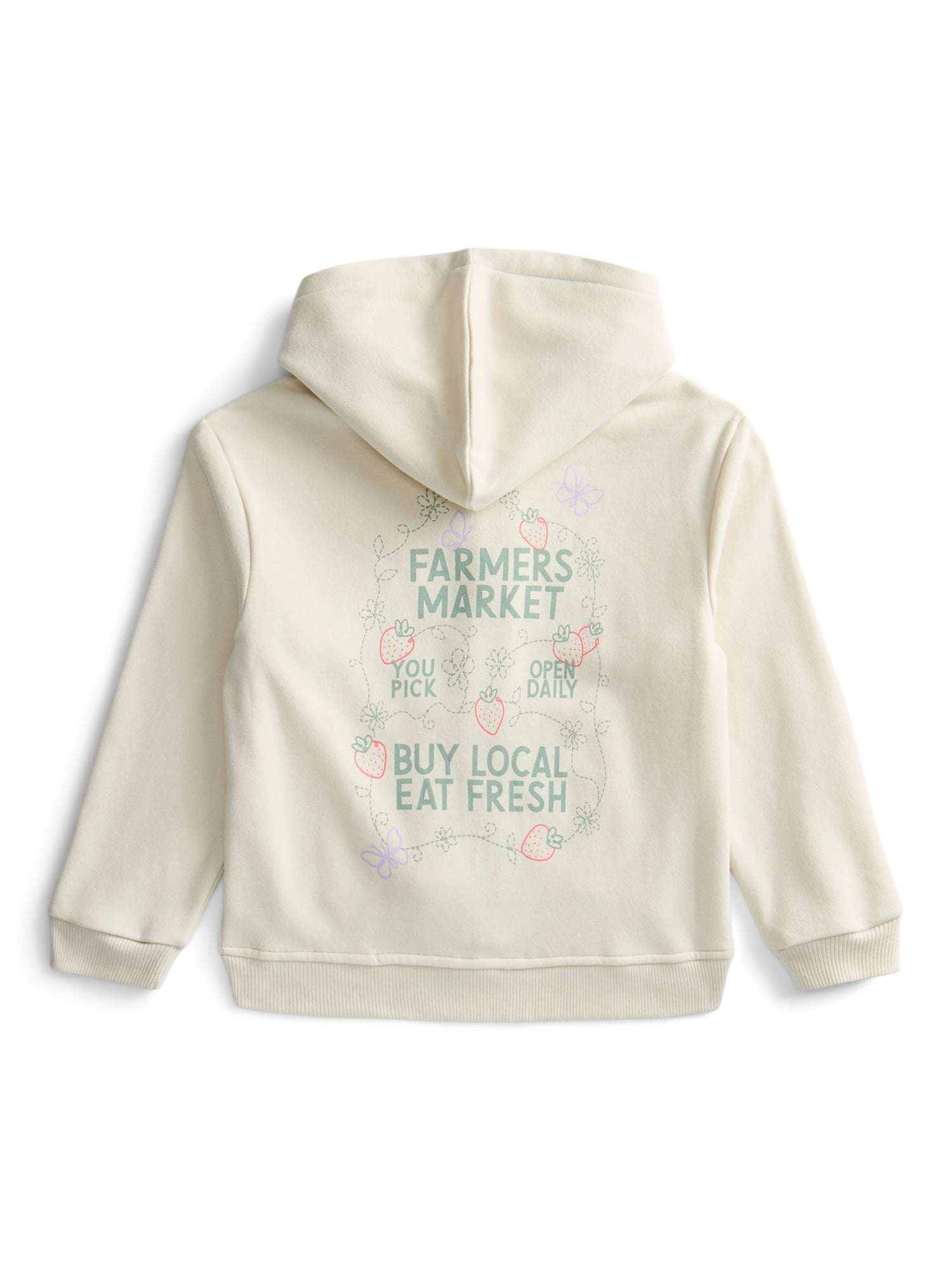 Wonder Nation Girls Graphic Zip Hoodie, Sizes 4-10