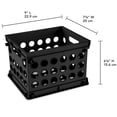 thumbnail image 3 of Sterilite Mini Crate, Multi-Purpose Plastic Storage Bin with Through Handles, Stackable, Black, 3 of 15