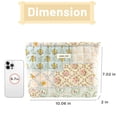 thumbnail image 3 of Bolsa de maquillaje Sminra, organizador acolchado de algodón con estampado floral, azul, 3 of 9