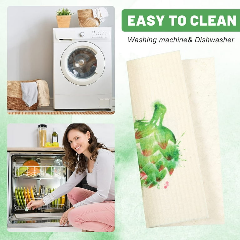 6 Pieces Swedish Kitchen Dish Towels Dishcloths, Vegetables Cloths