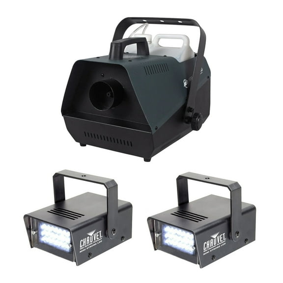 New American DJ Fog Fury 3000 DMX Fog Machine w/ Wired Remote (2) Strobe Lights