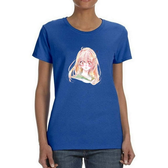 Manga Schoolgirl Kyun? T-Shirt Women -Image by Shutterstock, Female Small