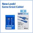 thumbnail image 3 of onn 6ft Lightning to USB-A Braided Charging Cable, MFI Certified, Blue - Compatible with iPhone 14/13/12/11/X/XR/XS/8/7/6/5, iPad, Airpods and more, 3 of 10