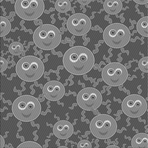 Ahgly Company Indoor Square Patterned Gunmetal Gray Area Rugs, 4' Square