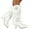 White, variant on Vintage Knee High Slouchy Boots for Women Wide Calf Side Zipper Fashion Dress Kitten Heels