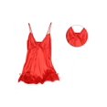 thumbnail image 3 of Women Sexy Chemise Suspenders V-neck Solid Color Soft Lace Lingerie Teddy Nightdress, 3 of 6