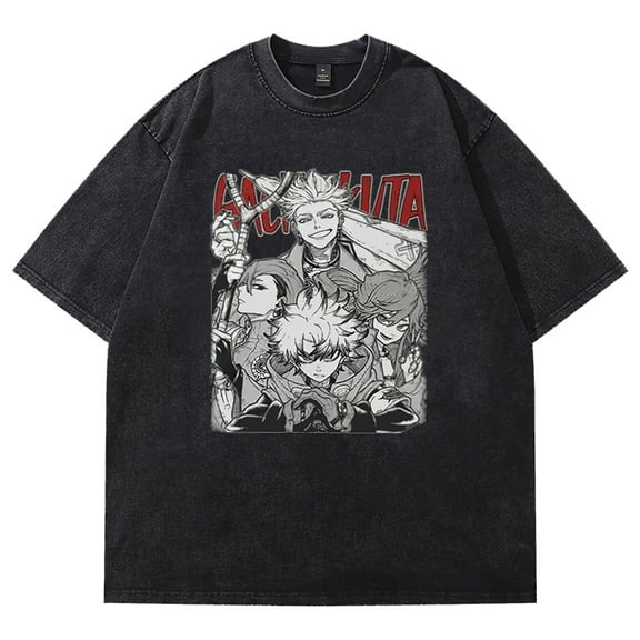 Gachiakuta Anime Washed T-shirt Crewneck Short Sleeve Cotton Tee Women Men Streetwear Tops