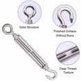 thumbnail image 3 of Tensores de cable de acero inoxidable - Juego de 5, ganchos M6 para cercas de 6 mm, tensores de cuerda de grado 304 ajustables, ideales para cercas de jardín y tendederos, 3 of 5