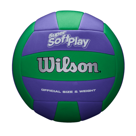 Wilson Super Soft Play Volleyball Official Size, Green and Purple
