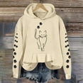 thumbnail image 2 of Tiweut Hoodies for Women Cute Cat Graphic Floral Printed Long Sleeve Loose Fit Sweatshirts Pullover Blouses Relaxed Fit Ladies Tops,Z1 Beige,XL, 2 of 5