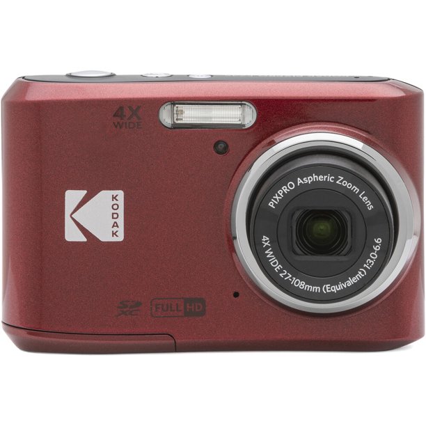 Kodak Pixpro FZ45 Camera (Red) + Extra Battery + Flash - 16GB Kit
