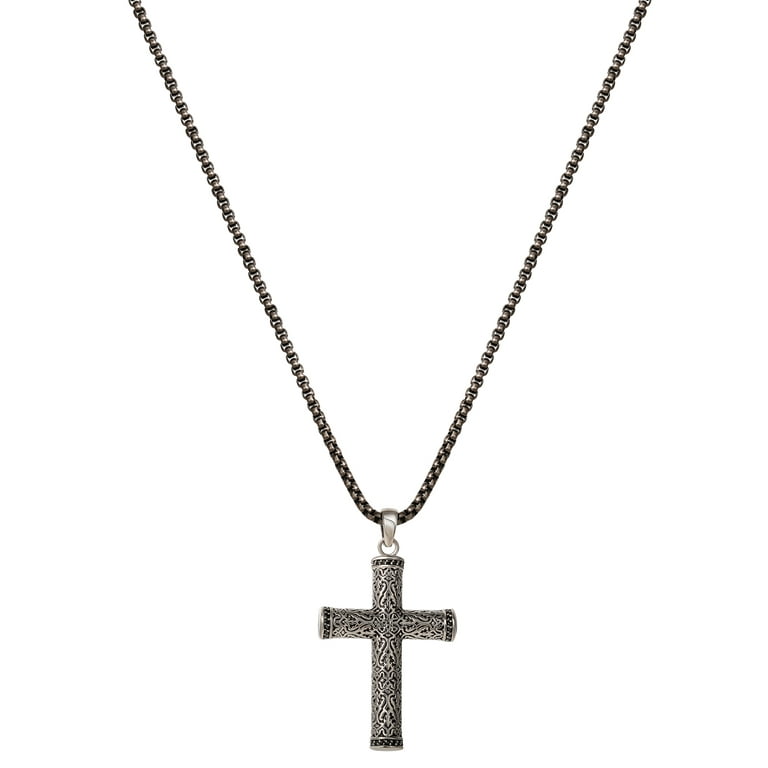 Men's Stainless Steel offers CZ Cross Pendant Necklace - Brand New