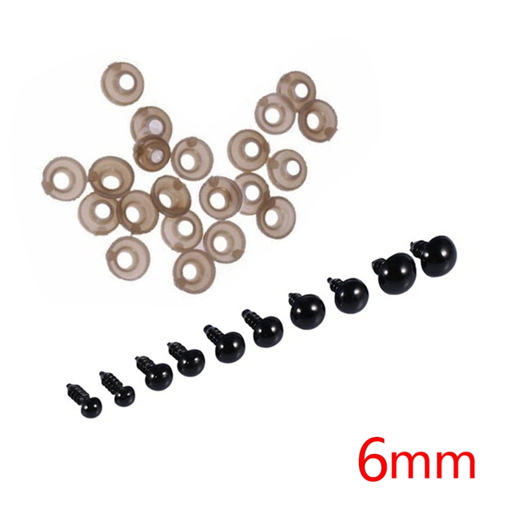 Best Choice 100pcs 6mm/8mm/9mm/10mm/12mm DIY Plastic Safety Eyes and