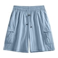 thumbnail image 5 of EOYWHK Men Basketball Shorts Quick Dry with Pockets Elastic Waist Mens Basketball Shorts Soft Lightweight Breathable Casual Activewear for Light Blue, Size XXXXL, 5 of 9