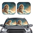 thumbnail image 2 of Honeii Starry Sky Cloud Cute Rabbit Print Foldable Car Sun Shade for Windshield, 2-Piece UV Protection Shade, Protects Car Interior, Ideal for Cars, Trucks, SUVs-Large, 2 of 6