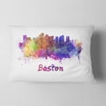 thumbnail image 2 of Designart Boston Skyline - Cityscape Throw Pillow - 12x20, 2 of 5
