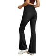 thumbnail image 6 of Flare Jeans for Women Solid Color Stretch Denim Flared Pants Elastic Waistband Multi Pocket Styling Casual High Rise Slimming Straight Denim Pants, 6 of 9