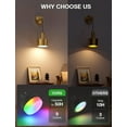 thumbnail image 6 of NIORSUN Battery Operated Wall Sconce Set of 2, Gold & Black Wireless Rechargeable Wall Lights with 5200mAh Dimmable Detachable Bulbs and Remote, 9 Colors Sconces Wall Decor for Bedroom Living Room, 6 of 10