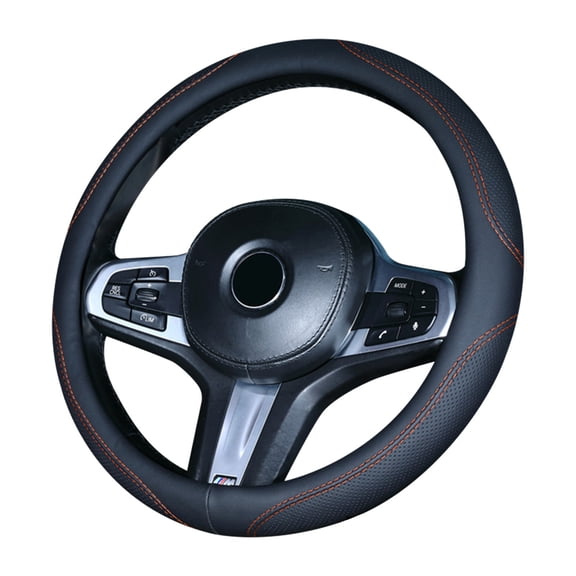 PBAZIH Universal Microfiber Leather Steering Wheel Cover for Cars, Trucks, SUVs, Breathable, Non-Slip, Comfortable Grip, Stylish Custom Fit Wheel Cover for Improved Handling and Protection
