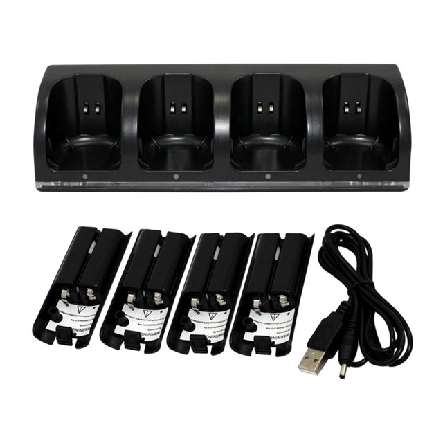 lionlar Battery Charger, Charging Dock Station with Lengthened Cord, for Game Black