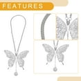 thumbnail image 4 of 1 Pcs Artificial Crystal Butterfly Car Rear View Mirror Pendant Accessories Car Hanging Ornament Transparent White, 4 of 6