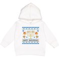 thumbnail image 2 of Inktastic Happy Hanukkah Sweater Style Design with Menorah and Dreidel Toddler Hoodie, 2 of 4