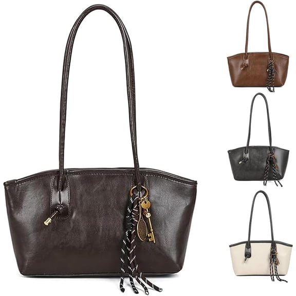 Urban Chic Retro Tote Bag, Large Capacity PU Waterproof Shoulder Bag for Work & Travel, 2026 Mother's Day Surprise for Mom