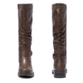 thumbnail image 3 of Love Steetly Women's Extra Wide Calf Knee High Boots, Slouchy Ruched Tall Boots, Harness Buckle Strap, Chunky Lug Sole Block Heel Side Zipper Boots., 3 of 8