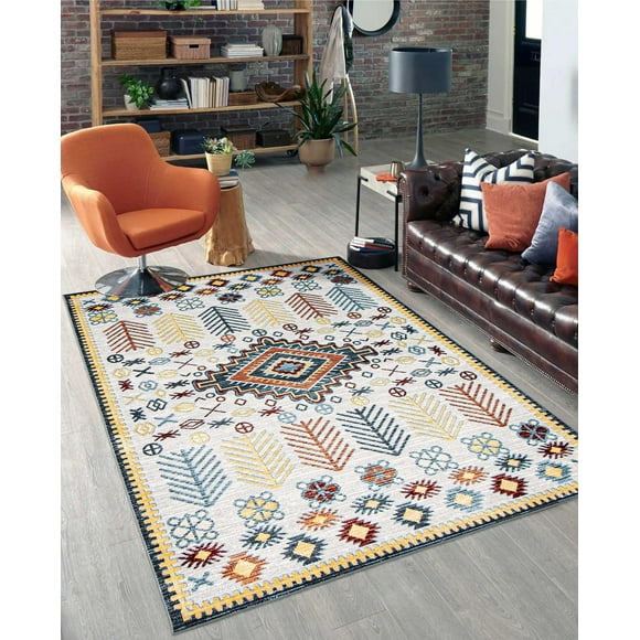 ECARPET Washable Southwestern Area Rug & Runner for Hallway, Living Room, Bedroom
