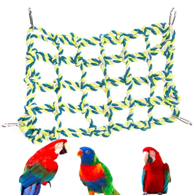 Bird Climbing Toy Nylon Rope Parrot Climbing Net Bird Hammock Parrot Chew Toy