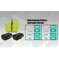 thumbnail image 3 of 2Pack 6.5Ah OP40602 40V Lithium Battery with Rapid Charger Combo for Ryobi 40V Battery and Charger Kit 6Ah OP40601 OP4060A1 5Ah OP4050A 4Ah OP4040 2.6Ah OP40261 2.0Ah OP4020A OP401 Dual Charger, 3 of 7