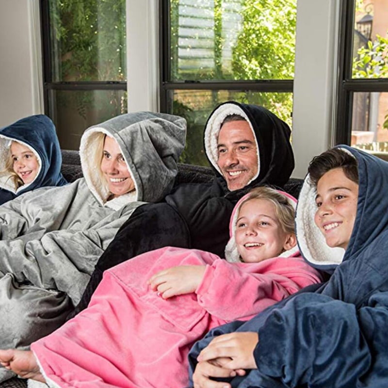 Ultra Plush Blanket Hoodie Soft and Warm Blanket Hooded Robe Spa Bathrobe Sweatshirt Fleece Pullover Blanket Walmart