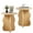 Natural-set of 2, variant on PHOYAL Round Small End Tables for Living Room Set of 2 with Wave Base, Side Table for Bedroom Small Space, Walnut