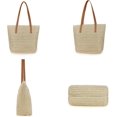 thumbnail image 2 of Kukuzhu Womens Large Straw Beach Tote Bag Handmade Woven Shoulder Bag Handbag Purse for Summer, 2 of 6