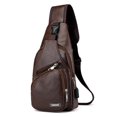 thumbnail image 2 of Bolsa Moda Color sólido hombro cinturón hombres PU cuero USB pecho Crossbody paquetes Tmvgtek Para Estrenar, 2 of 8