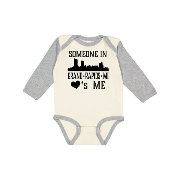 Inktastic Grand Rapids Michigan Someone Loves Me Boys or Girls Long Sleeve Baby Bodysuit