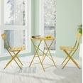 thumbnail image 1 of ACEGOSES 3 Pces Patio Folding Chairs with a Steel Frame Table for Garden, Deck and Yards, Sunflower yellow, 1 of 8
