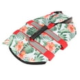 Dog Life Jacket Hawaiian Style Reflective Stripe Loop and Hook Design