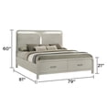 thumbnail image 4 of Aria Modern Style King 5Pc Bedroom Set Made with Wood in Beige Color, 4 of 13