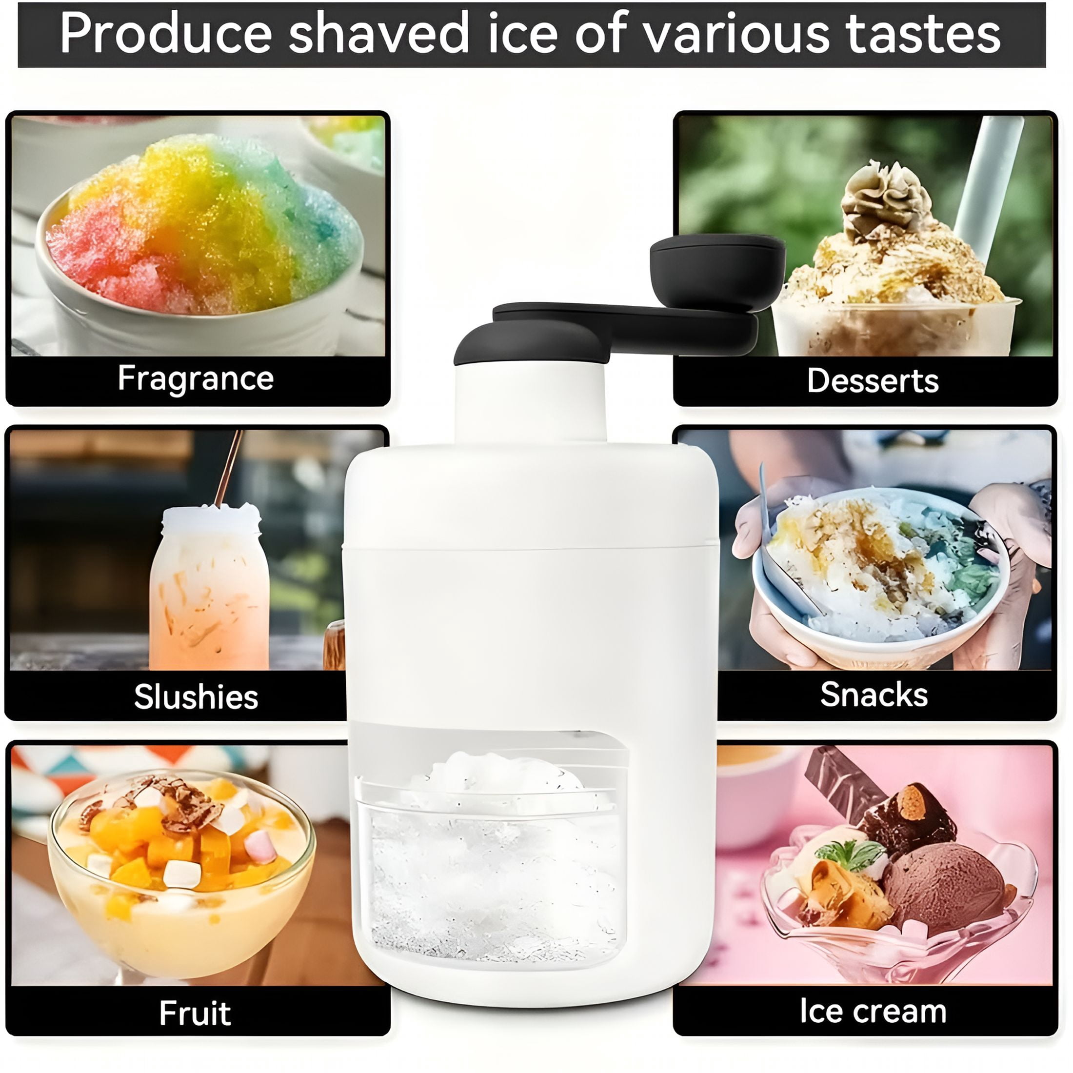 ACDANC Shaved Ice Mini Snow Cone Machine,Portable Countertop Ice Shaver with No Slip Base,No Electricity Needed,Ice Cup Included,Lightweight,Stainless Steel Blade