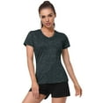 thumbnail image 5 of Black Womens Tops Women V Neck Short Sleeve Moisture Wicking Athletic Shirts Sport Activewear Top Going Out Tops for Women, 5 of 6