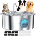 thumbnail image 1 of Fuente de agua para perros GROOKPET de acero inoxidable, 12 L, silenciosa, 1 of 1