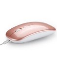 thumbnail image 1 of HXSJ HXSJ M90 Dual-Mode Wireless Mouse with 2.4G & Bluetooth 5.0, Rechargeable, Silent Click, Adjustable DPI, Slim Design, Rose Gold for Laptop & Desktop Use, 1 of 6