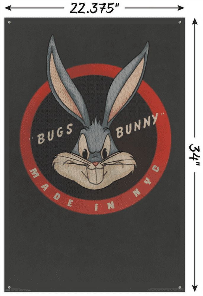 Looney Tunes - Bugs Bunny - NYC Wall Poster with Push Pins, 22.375" x 34"